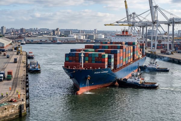Container ship arriving at EU port — organic shipments face increasing border controls